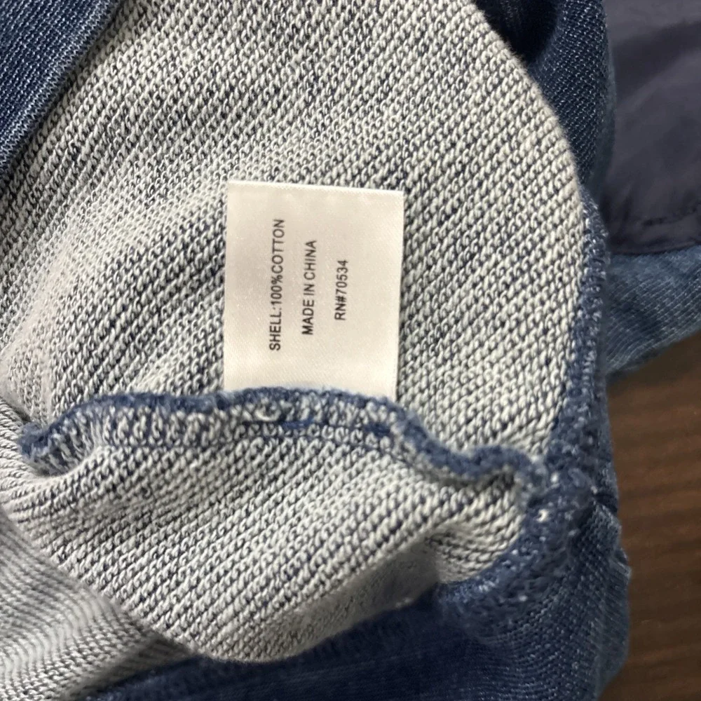 Orvis 1/4 Zip Elbow Patch Blue Cotton Soft Pull-Over Size Large Grandpa Core